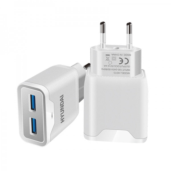 Hyundai Home charger : HD13 -12 W/Dual Ports (USB)/(White)