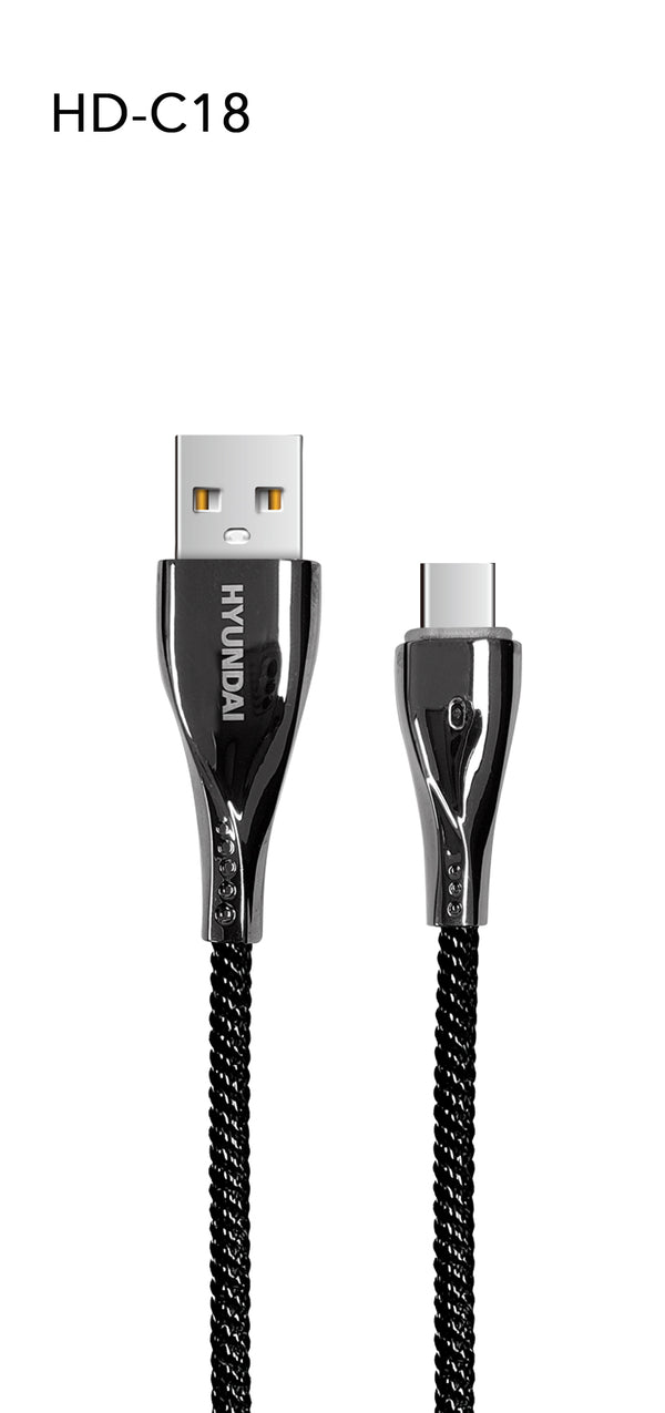 Hyundai Data Cable : HD-CA18 (USB To Type-C) / Black